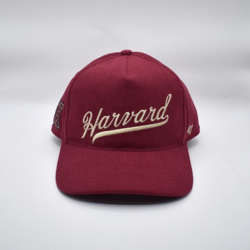 '47 Brand Hitch Harvard Crimson Corduroy Script Adjustable Strapback Hat Cap NEW